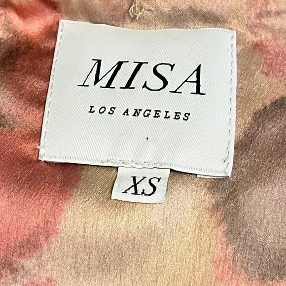 Womens Size XS MISA Los Angeles Lilah Dress Pink Green Spring - Picture 9 of 9